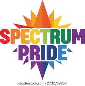 Spectrum Pride puzzle tipografia design ilustração vetorial para a consciência do autismo neurodiversidade apoio e inclusão da comunidade em fundo transparente.