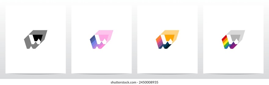 Espectro Prisma Color Letra Inicial Logo Diseño W