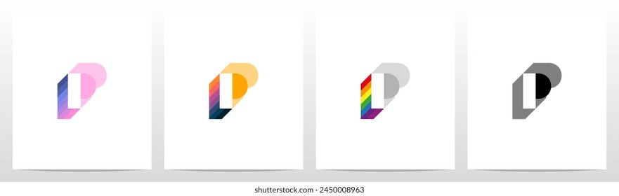 Espectro Prisma Color Letra Inicial Logo Diseño P