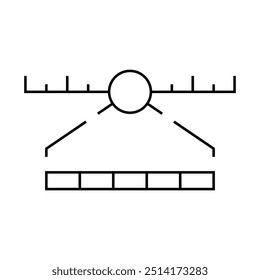 spectrum range electromagnetic line icon vector. spectrum range electromagnetic sign. isolated contour symbol black illustration