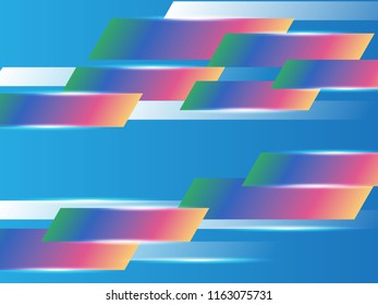 spectrum rectangle stripe on blue background