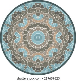 Spectrum seamless geometric mandala made of rhombuses, pixel art, stock vector. Modern stylish texture. 