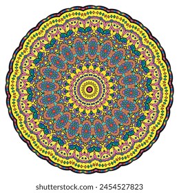 Spectrum Serenity: Multi Color Mandala Background