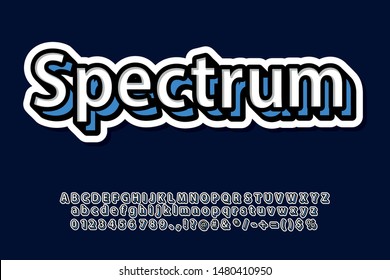 Spectrum. Simple 3D text effect cool modern font effect for digital and print poster design.