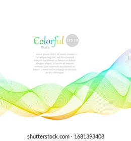 Spectrum glatte Energie-Wave-Vorlage für Unternehmen, Business, Präsentation, Musik-Album, Banner, Flyer Cover Design. Schöner Regenbogen-Grafik