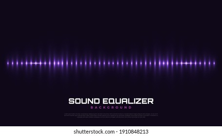 Spectrum Sound Background with Glowing Waves. Equalizer Design for Music, Data, Science and Technology. Music Background Suitable for Cover, Presentation, Banner, or Wallpaper