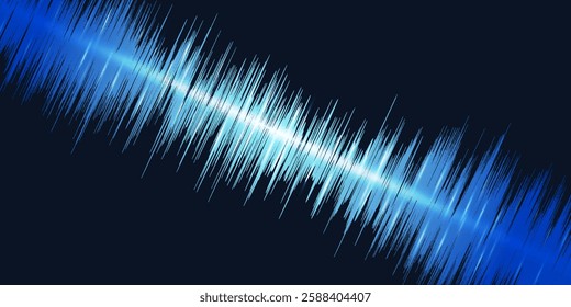 Spectrum Sound Background with Glowing Waves. Equalizer Design for Music, Data, Science and Technology