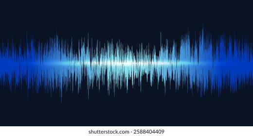 Spectrum Sound Background with Glowing Waves. Equalizer Design for Music, Data, Science and Technology
