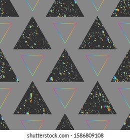 Spectrum triangle vector seamless pattern.