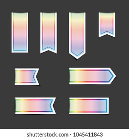 Spectrums color ribbon banner stickers with shadows,eps10