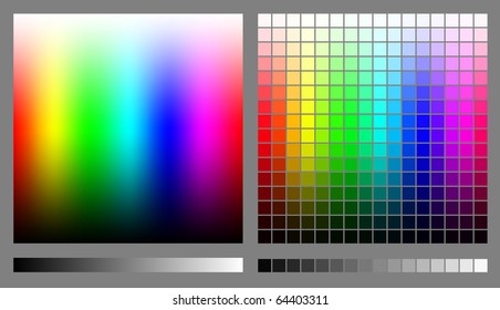 Spectrums Representing RGB Color Space. Created Using Gradient Meshes And Simple Rectangles