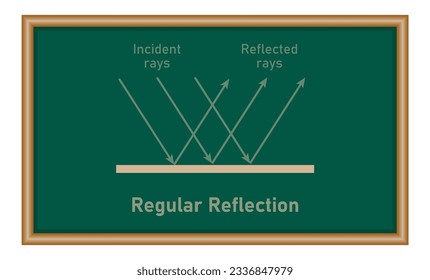 Specular and diffuse reflection diagram. Physics resources for teachers and students. Vector illustration.