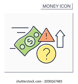 Speculate color icon. Speculative trading.Financial transaction with risk of losing value. Money concept. Isolated vector illustration