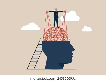 Speculation and marketer. Employer domination exploitation.  Psychology support, help relief anxiety or depression. Vector illustration