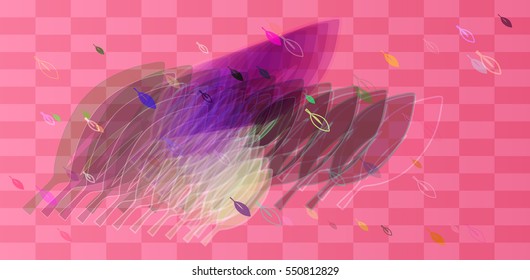speculative draft in model, adornment between emblematic leaf vector background