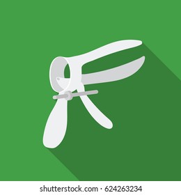 Speculum icon in flat style isolated on white background. Pregnancy symbol stock vector illustration.