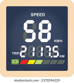 Sped and battery  usage display. vector