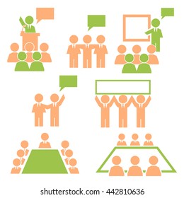 speech, accost icon set