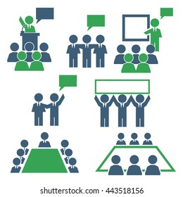 speech, accost icon set