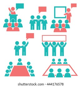 speech, accost icon set