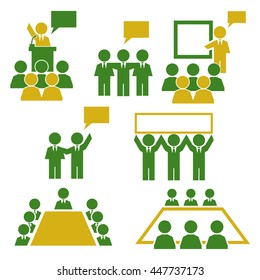 speech, accost icon set
