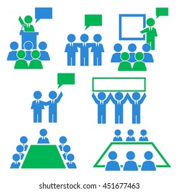 speech, accost icon set