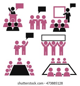 speech, accost icon set