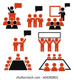 speech, accost icon set