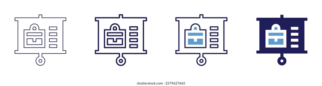 Speech anxiety icon in 4 different styles. Thin Line, Line, Bold Line, Duotone. Duotone style. Editable stroke.