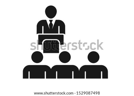 Speech and audience icon vector isolated on white background 