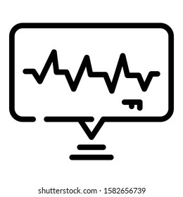 Speech authentication icon. Outline speech authentication vector icon for web design isolated on white background