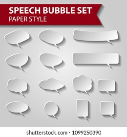 Speech babble set. Paper Style.