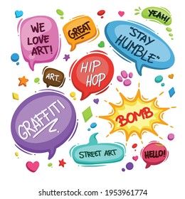 Speech ballon graffiti text speak