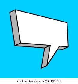 Speech balloon 3D vector icon