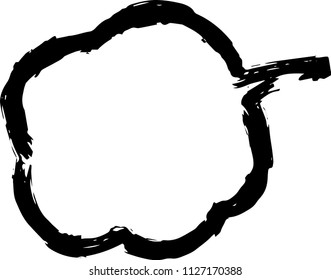 Speech balloon of Brush writing