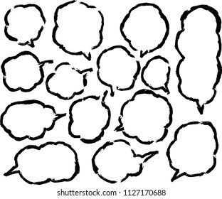 Speech balloon of Brush writing set