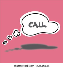 Speech Balloon- CALL. Vector Illustration