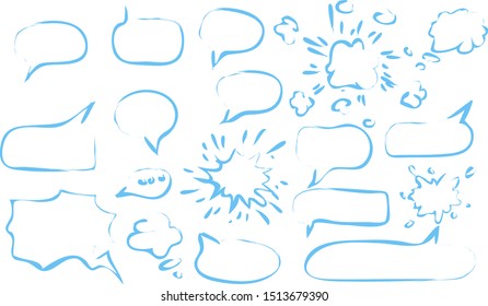 speech balloon or chat bubble line art