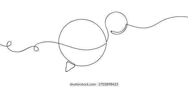 Speech balloon circle in one continuous line simple linear style.