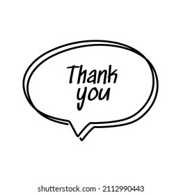 Speech balloon in Comic style with word "Thank you", Vector, Illustration.