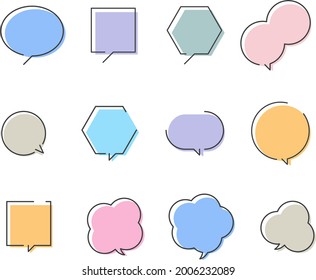 speech balloon design Colorful set