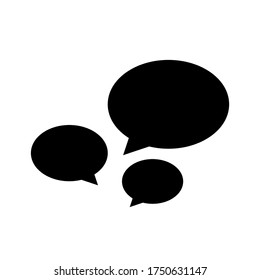 speech balloon ellipse isolated on white, speech bubble sign of communication symbol, black and white speech bubble for talk text,  balloon message icon, dialog chatting graphic for icon talk, vector