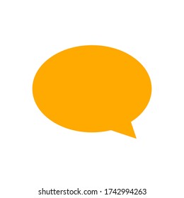 speech balloon ellipse orange isolated on white, clip art speech bubble sign of communication symbol, orange speech bubble for talk text, balloon message icon, dialog chatting graphic for icon talk