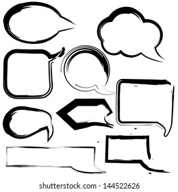 speech balloon grunge brush stroke vector hand paint