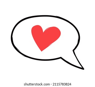 Globo de voz con corazón. Declaración de amor