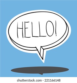 Speech Balloon - Hello! . Vector Illustration.