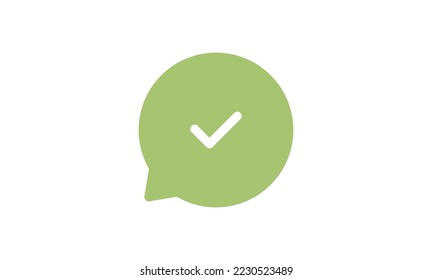 Speech balloon icon and message box flat line symbol.
