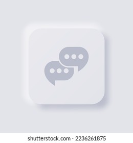 Speech Ballon Symbol, White Neumorphism Soft UI Design for Web Design, Application UI und mehr, Button, Vector.