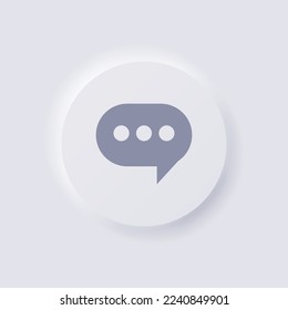Speech balloon icon, White Neumorphism soft UI Design for Web design, Application UI and more, Button, Vector.
