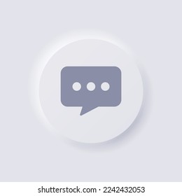 Speech balloon icon, White Neumorphism soft UI Design for Web design, Application UI and more, Button, Vector.